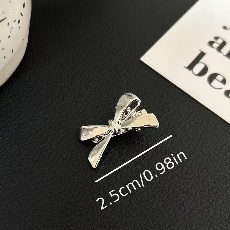 4pcs Elegant Alloy Bow Hair Clips for Women - Golden-Tone Metallic Hairpins with Intricate Bow Design, Secure Hold for Bangs & Side Hair, Versatile Hair Accessories for Casual & Formal Styles, Cute Hair Clips, Bohemian Style Hairpins, Durable Hairpins