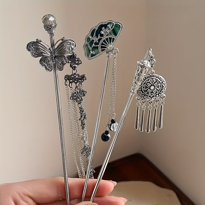 4pcs Women's Vintage Elegant Hairpins, Unique Stylish Design, Secure Hair Accessories for Daily Use and Gift Headpieces
