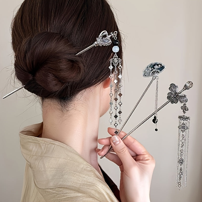 4pcs Women's Vintage Elegant Hairpins, Unique Stylish Design, Secure Hair Accessories for Daily Use and Gift Headpieces