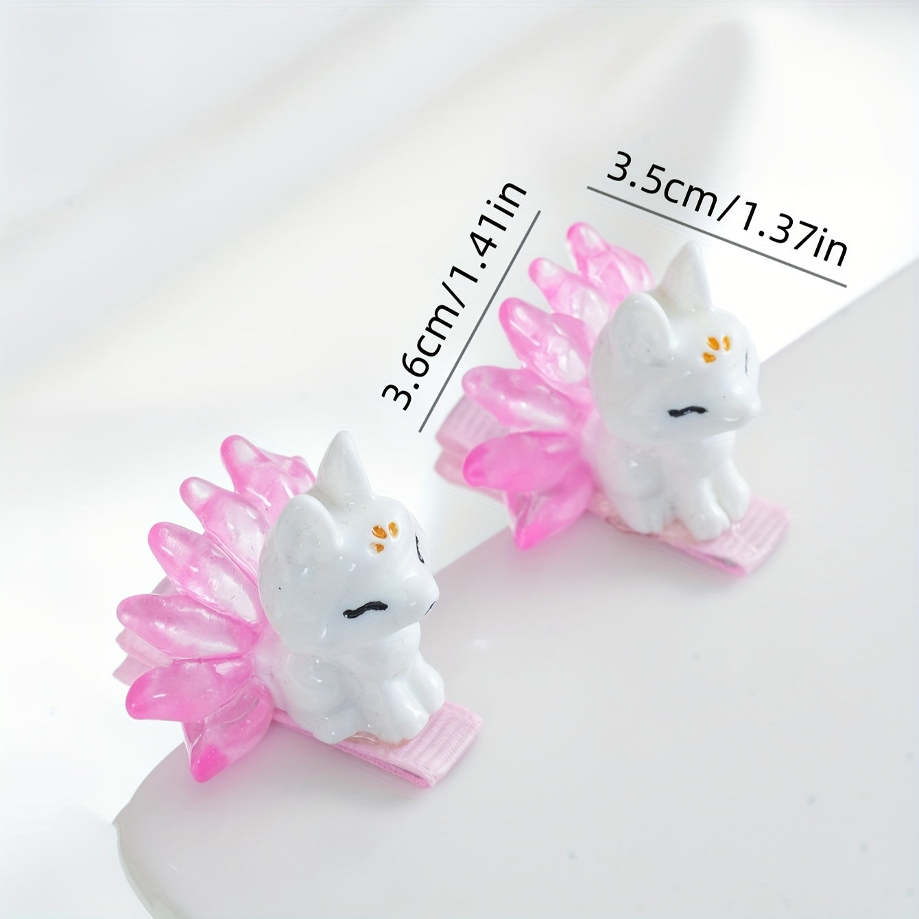 2pcs of Nine-Tailed Fox Hairpins Suitable for Daily Festival Party Travel Wear, Accessories Making Tools for Ladies Girls Decorative Gifts
