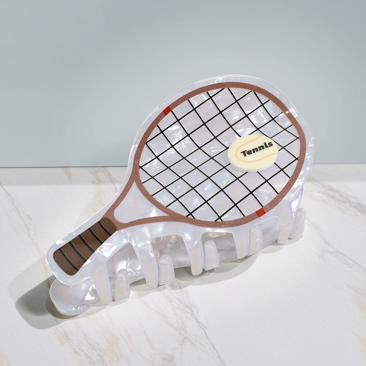 2pcs Cute Cartoon Tennis Racket Hair Clips - Sporty Grid Pattern & Lettered Oval Grip Hair Accessories for Half-Up Styles, Parties, Travel - Pastel & Earthy Tones, Tennis Accessories, Party Goers, Stylish Accessory, Novelty Hairpin, Fashion Lovers