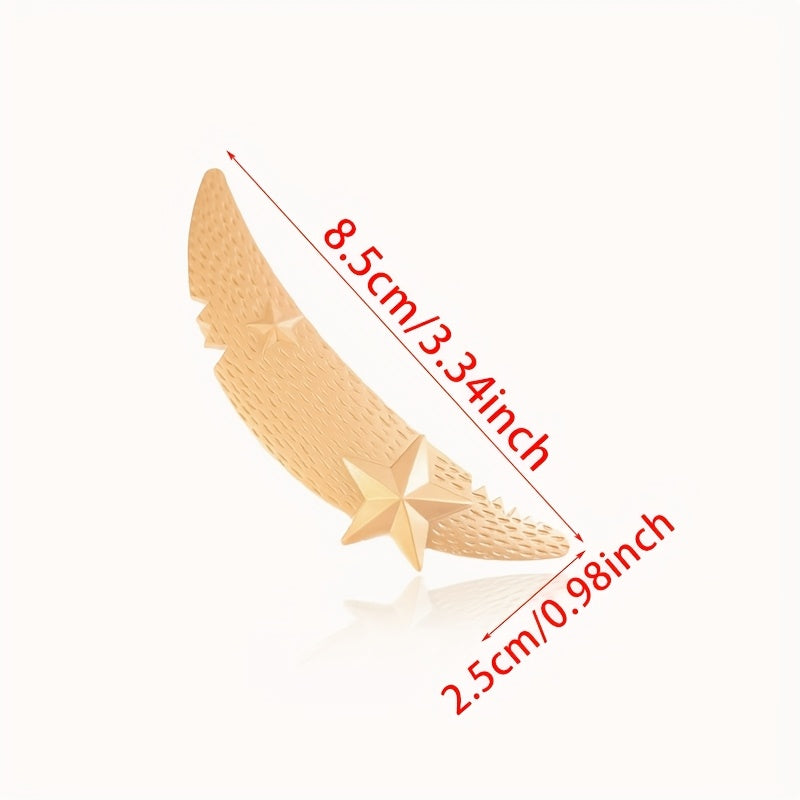 2pcs/1pc Elegant Moon & Star Hair Clips, Alloy Spring Clips for Women, One-Row & Half-Up Hair Clips, High Ponytail Clips, Perfect for Mother’s Day, Ramadan, Easter, and School Reunion Gifts, Anime Style, Solid Color, 14+