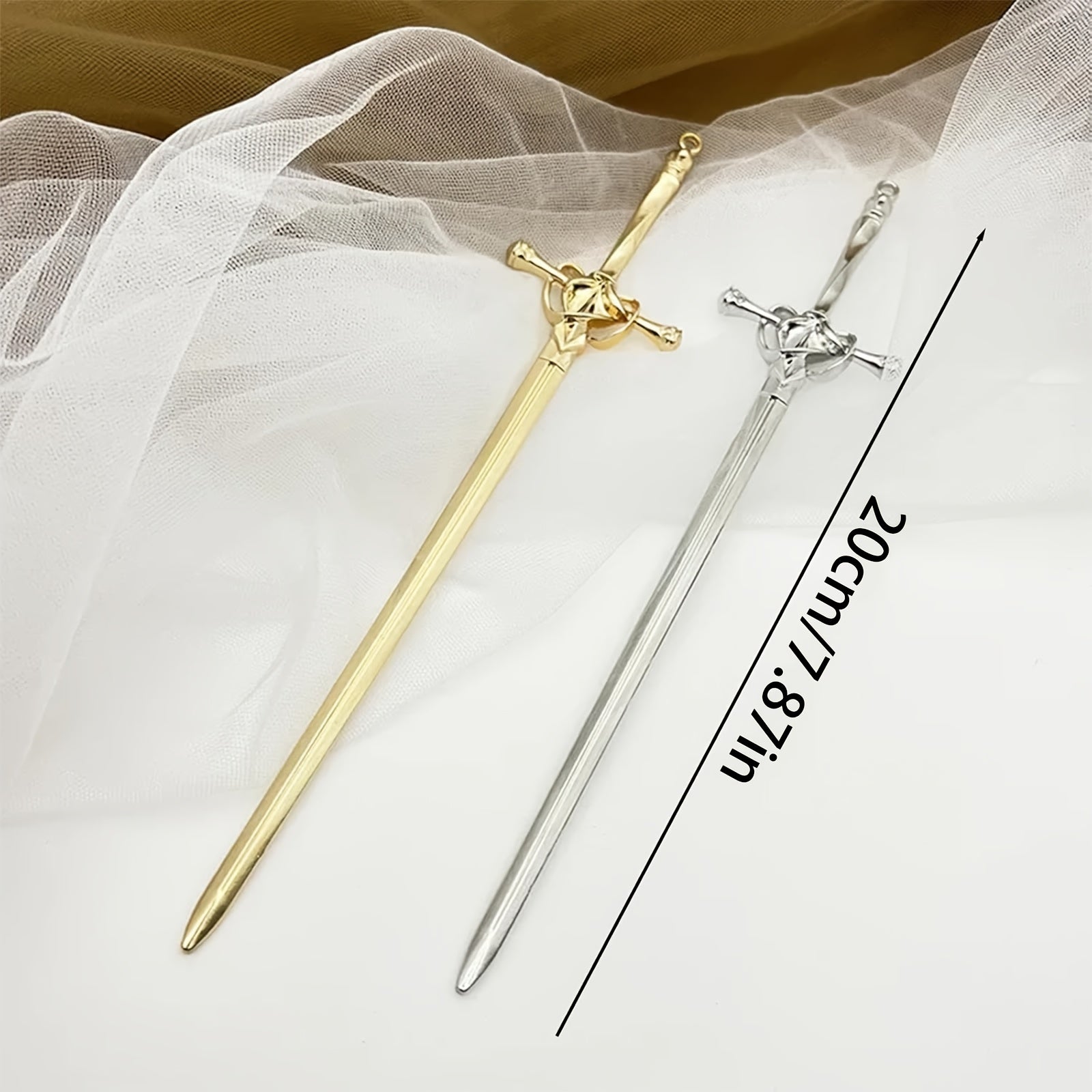 6pcs Hair Sticks for Buns,Hair Chopsticks,Sword Hair Pin,for Vintage Hair,Renaissance Chinese Hair Accessories,Metal Sword Hair Pins,Ancient Style Sword Hair Chopstick
