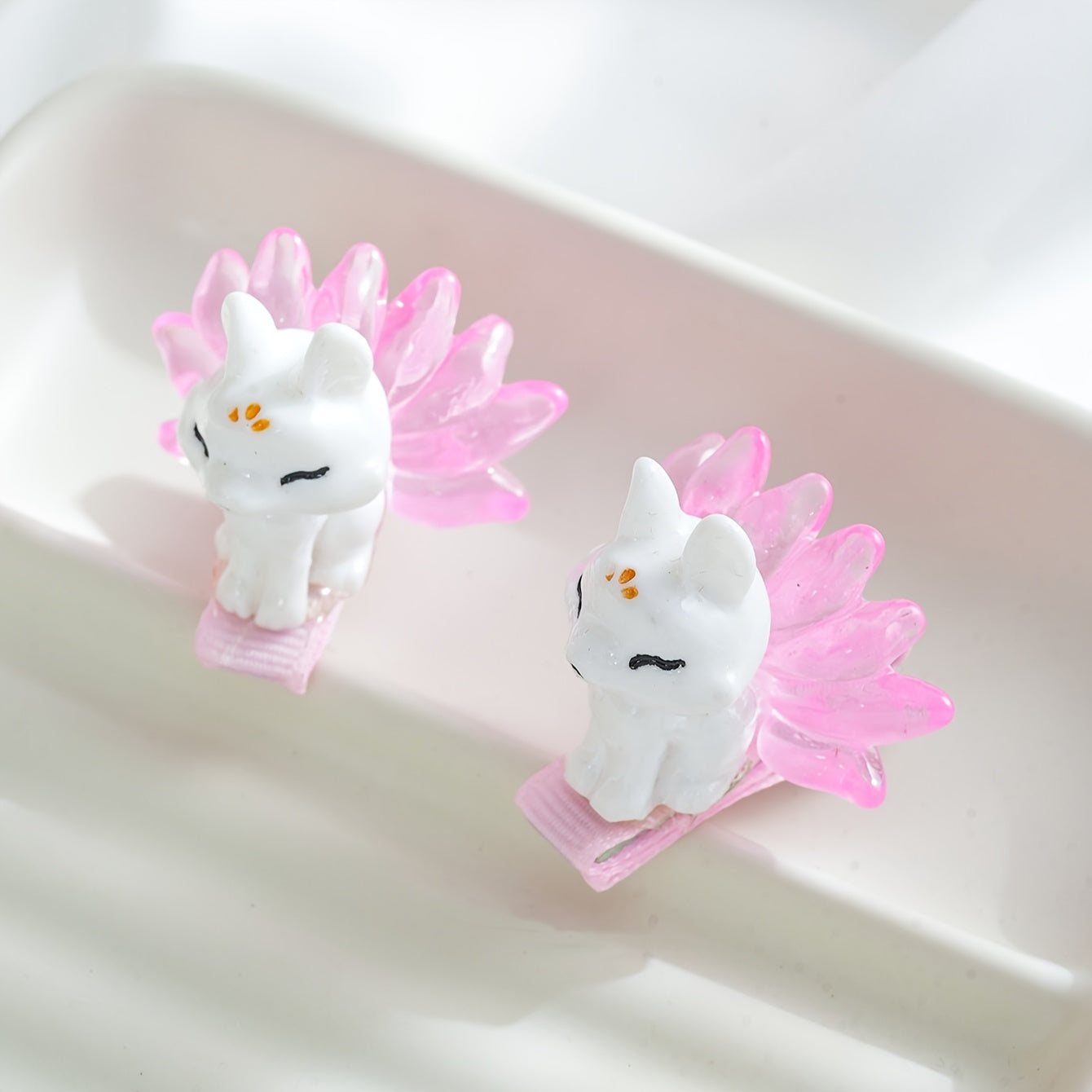 2pcs of Nine-Tailed Fox Hairpins Suitable for Daily Festival Party Travel Wear, Accessories Making Tools for Ladies Girls Decorative Gifts