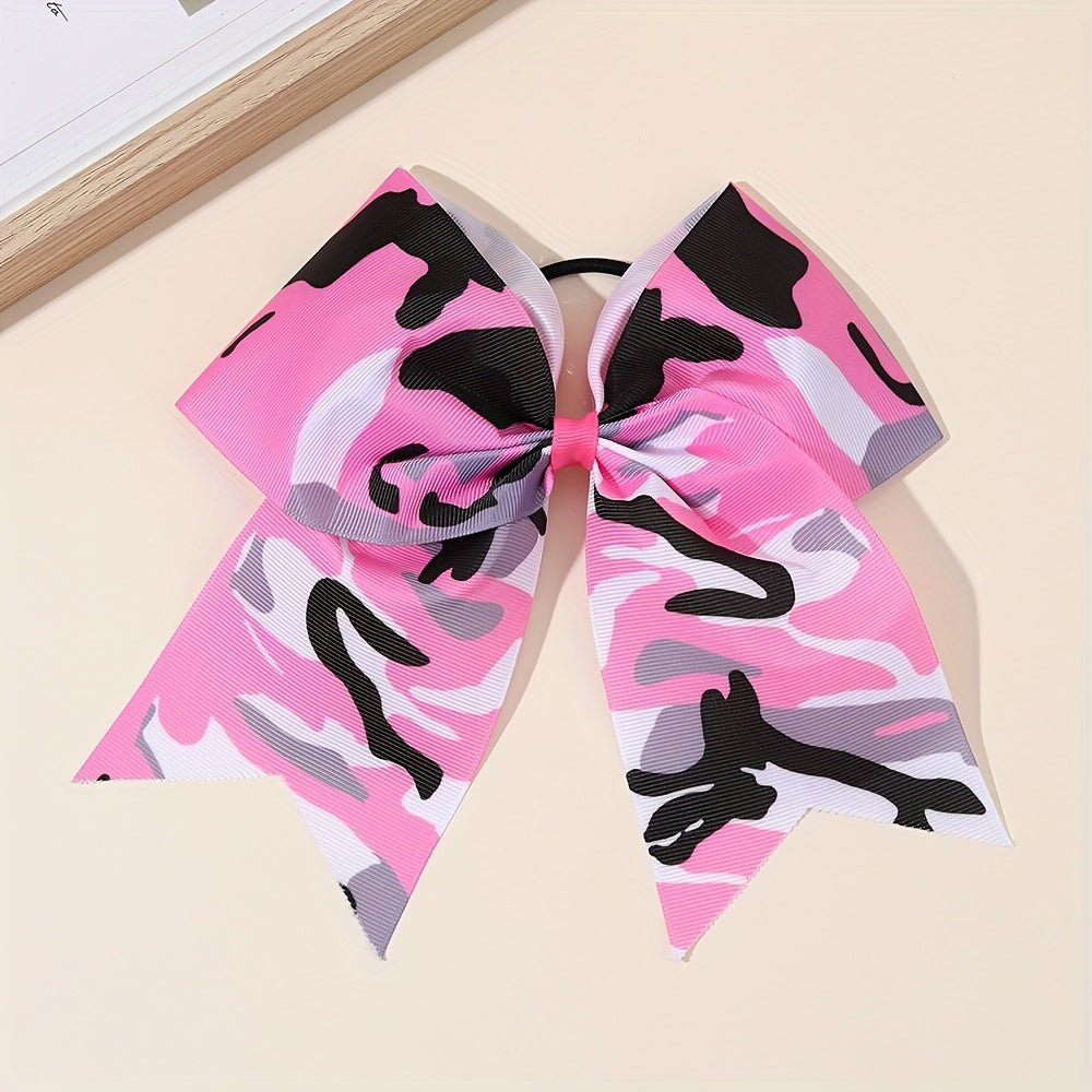 1pc Elegant Camouflage Bow Hairpin for Women & - Stylish Fabric Hair Tie with Colorful Camouflage Pattern, Perfect for Parties, Dress Up, and Everyday Fashion, Hair Accessory | Playful Accessory | Fabric Bow Tie, Camouflage Accessorie