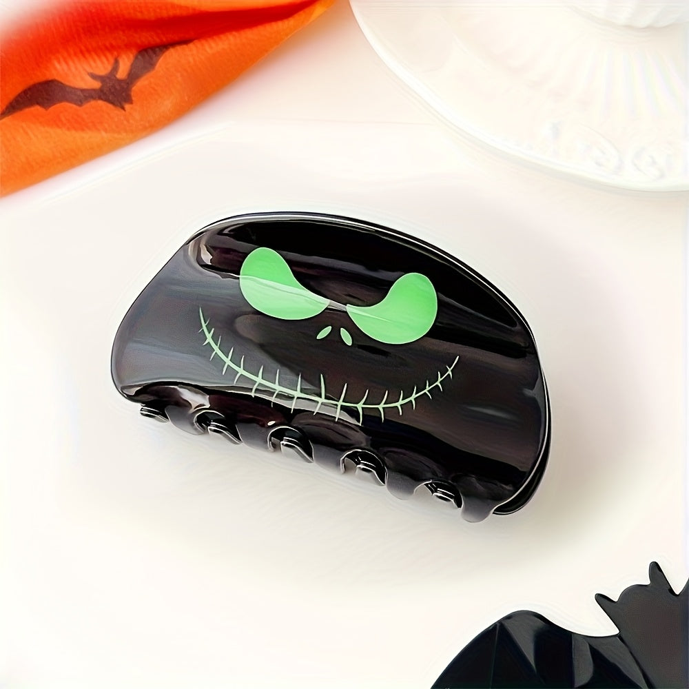1pc Disney Nightmare Before Christmas Jack Skellington Hair Clip - Officially Licensed Halloween, Ponytail Holder for Women & Girls, Spooky Christmas Party Accessory, Tim Movie Collectible Gift (1 Claw Clip), Halloween Hair Clip, Holiday Gift Idea, Gothic