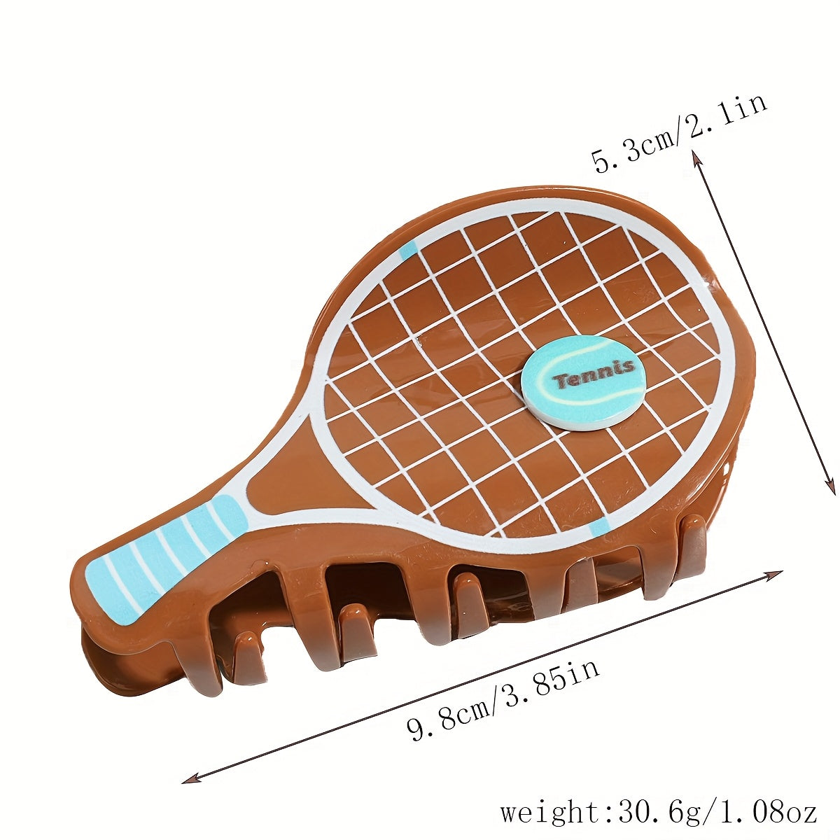 2pcs Cute Cartoon Tennis Racket Hair Clips - Sporty Grid Pattern & Lettered Oval Grip Hair Accessories for Half-Up Styles, Parties, Travel - Pastel & Earthy Tones, Tennis Accessories, Party Goers, Stylish Accessory, Novelty Hairpin, Fashion Lovers