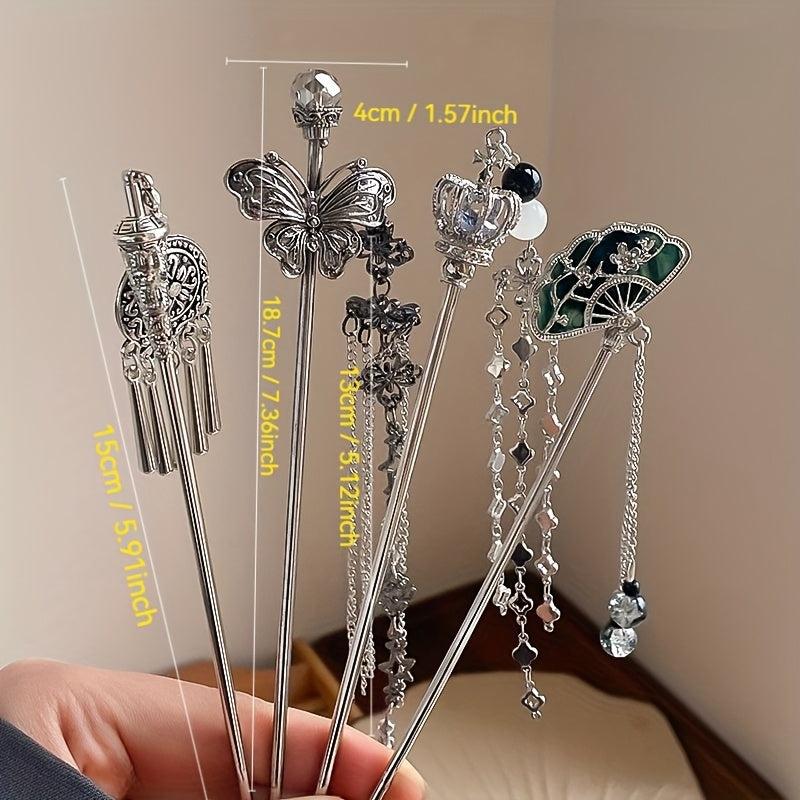 4pcs Women's Vintage Elegant Hairpins, Unique Stylish Design, Secure Hair Accessories for Daily Use and Gift Headpieces