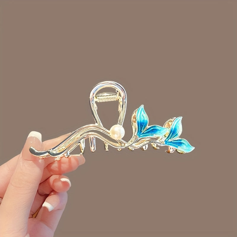Women's Luxury Fish Tail Hair Clip - Metallic Finish Shark clip with Secure Grip, Elegant Updo & Everyday Hairstyle for Parties, Formal Events - Durable Hair Accessory for Women, Whimsical Design, Intricate Craftsmanship, Special Occasion Hairpin,