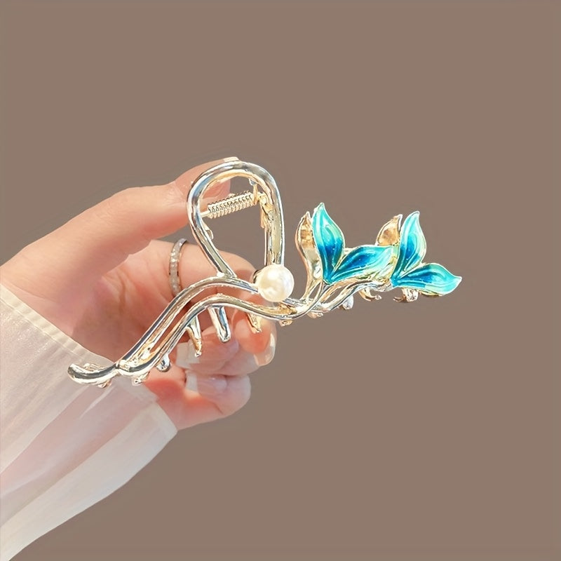 Women's Luxury Fish Tail Hair Clip - Metallic Finish Shark clip with Secure Grip, Elegant Updo & Everyday Hairstyle for Parties, Formal Events - Durable Hair Accessory for Women, Whimsical Design, Intricate Craftsmanship, Special Occasion Hairpin,