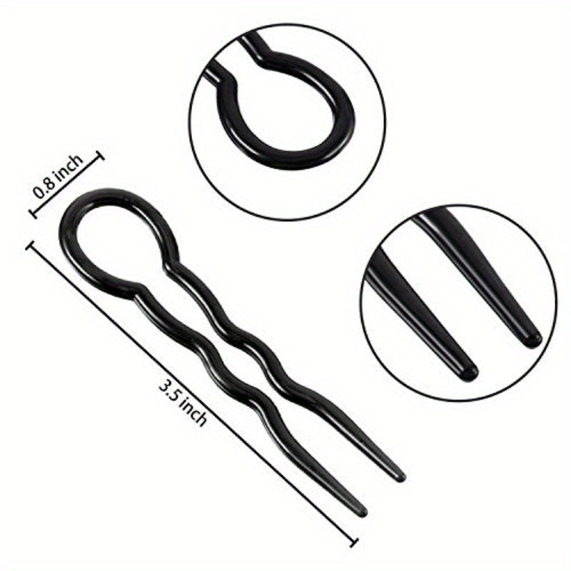WILLBOND 48pcs Plastic U Shaped Black and Brown Hair Pins Lady Style Grip Hairpins Fast Spiral Hair Grip for Women s Hairstyle Accessories, Smooth Finish, Heavy-Duty Grip, Secure Hold