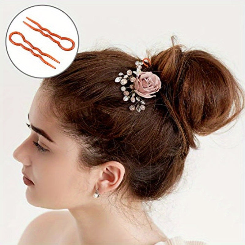 WILLBOND 48pcs Plastic U Shaped Black and Brown Hair Pins Lady Style Grip Hairpins Fast Spiral Hair Grip for Women s Hairstyle Accessories, Smooth Finish, Heavy-Duty Grip, Secure Hold