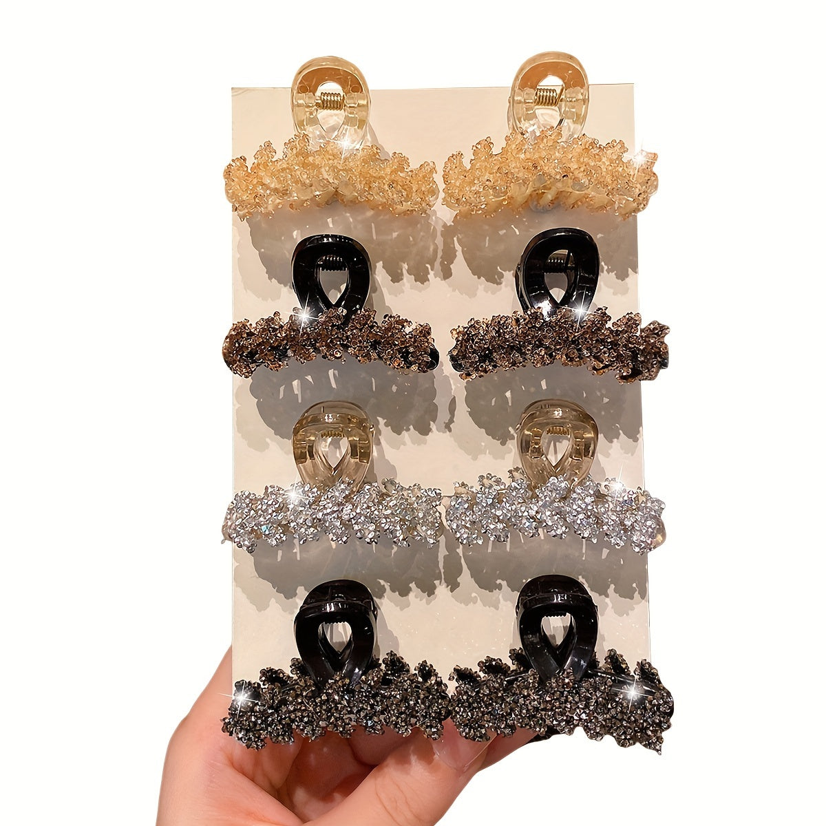[Sweet Floral Hair Clips] 8pcs Sweet Floral Korean Style Fashion Hair Clips | Multi-Color Plastic, Suitable for Daily Use
