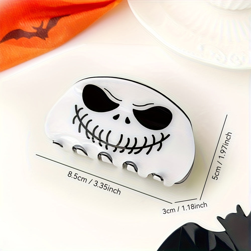 1pc Disney Nightmare Before Christmas Jack Skellington Hair Clip - Officially Licensed Halloween, Ponytail Holder for Women & Girls, Spooky Christmas Party Accessory, Tim Movie Collectible Gift (1 Claw Clip), Halloween Hair Clip, Holiday Gift Idea, Gothic