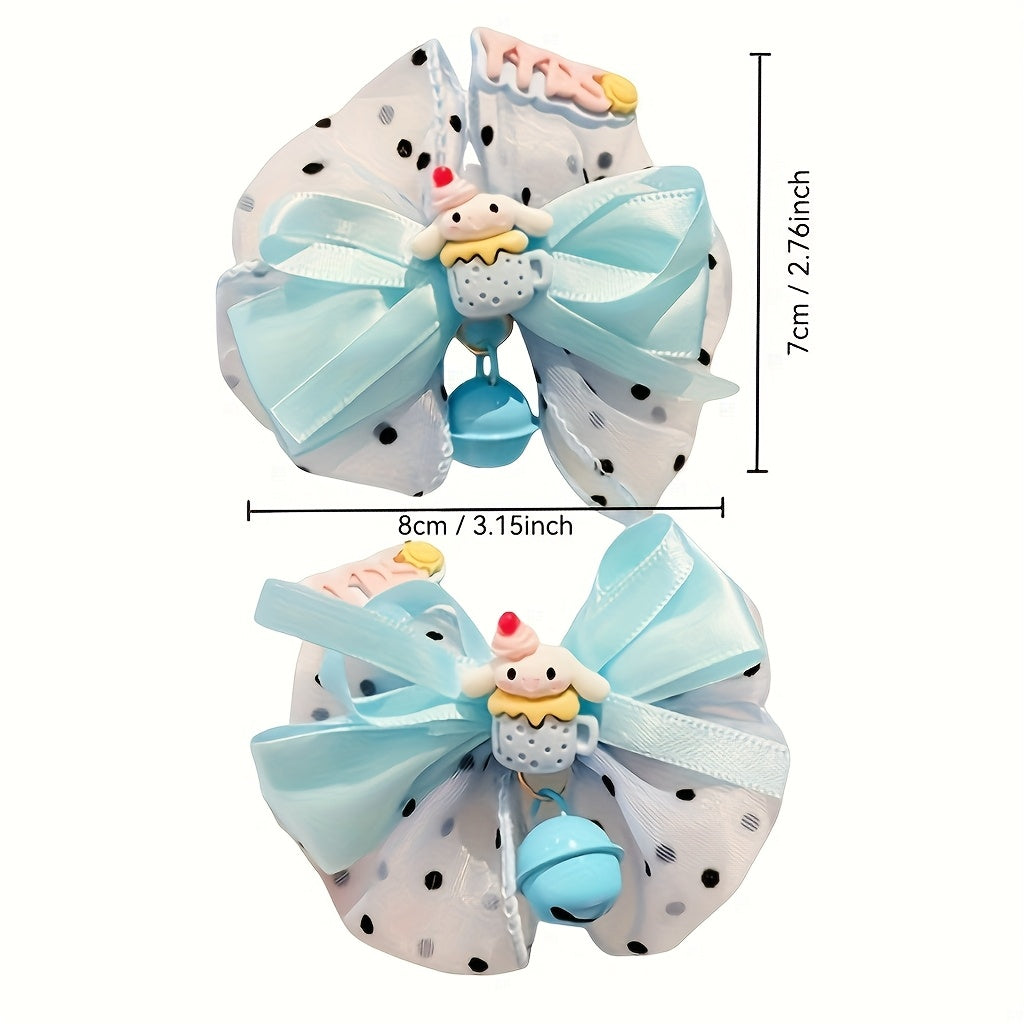 [Cute Hairpin] Sanrio Licensed 2pcs Hairpin Set | Cute Cartoon Bow Accessories, Stylish Hairpins for Women And Teenagers, Perfect for Makeup And Everyday Styling, Birthday Gift Set
