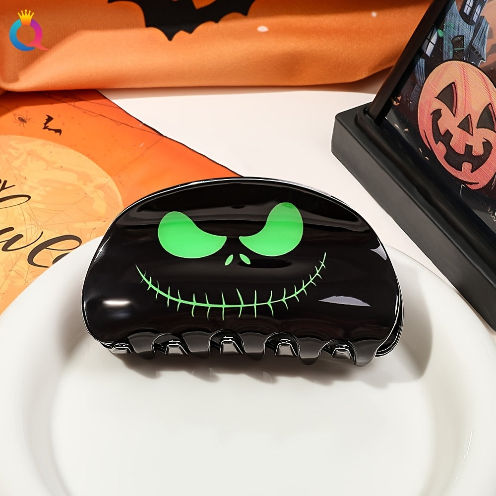 1pc Disney Nightmare Before Christmas Jack Skellington Hair Clip - Officially Licensed Halloween, Ponytail Holder for Women & Girls, Spooky Christmas Party Accessory, Tim Movie Collectible Gift (1 Claw Clip), Halloween Hair Clip, Holiday Gift Idea, Gothic