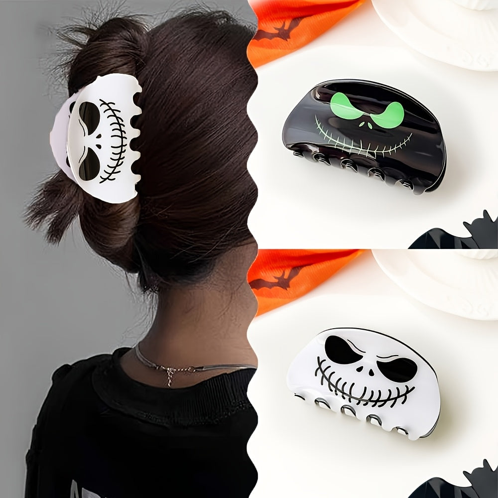 1pc Disney Nightmare Before Christmas Jack Skellington Hair Clip - Officially Licensed Halloween, Ponytail Holder for Women & Girls, Spooky Christmas Party Accessory, Tim Movie Collectible Gift (1 Claw Clip), Halloween Hair Clip, Holiday Gift Idea, Gothic