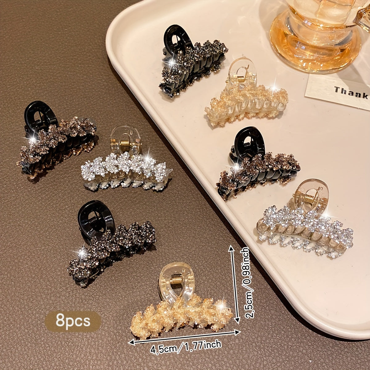 [Sweet Floral Hair Clips] 8pcs Sweet Floral Korean Style Fashion Hair Clips | Multi-Color Plastic, Suitable for Daily Use