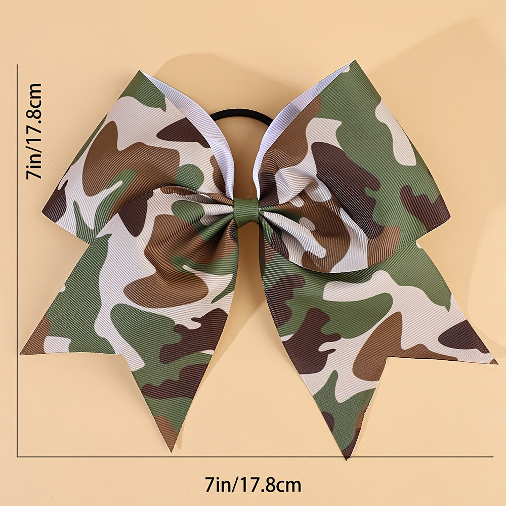 1pc Elegant Camouflage Bow Hairpin for Women & - Stylish Fabric Hair Tie with Colorful Camouflage Pattern, Perfect for Parties, Dress Up, and Everyday Fashion, Hair Accessory | Playful Accessory | Fabric Bow Tie, Camouflage Accessorie