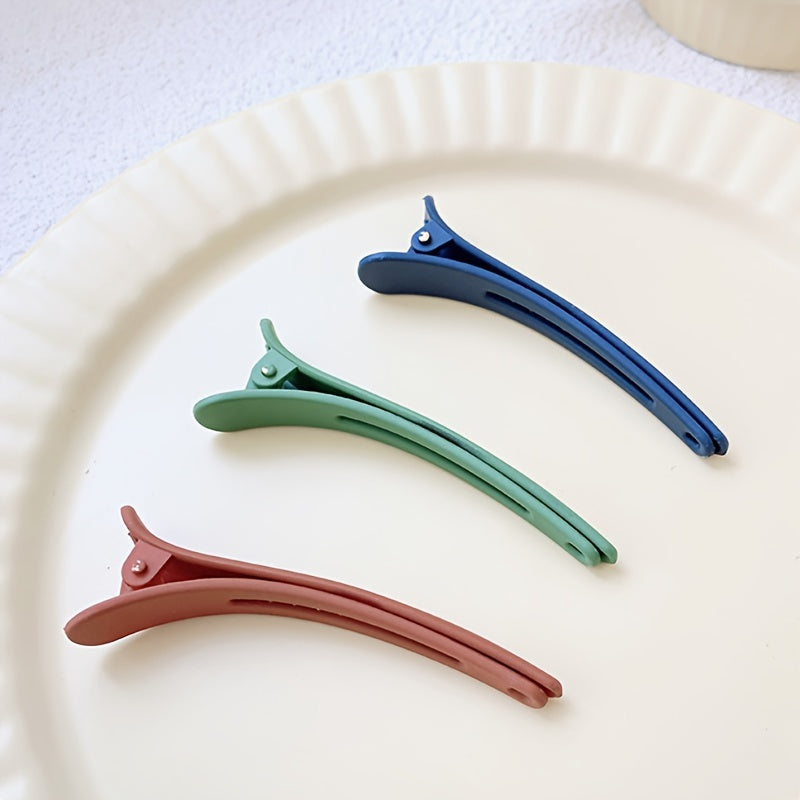 [7-Piece Basic Hair Clips Set] 7-Piece Set Basic Hair Clips for Women – Plastic Matte Duckbill Hairpins, Sweet and Simple Style, Casual Hair Accessories, Hairstyling Tools, Photo Props, Ideal Gift