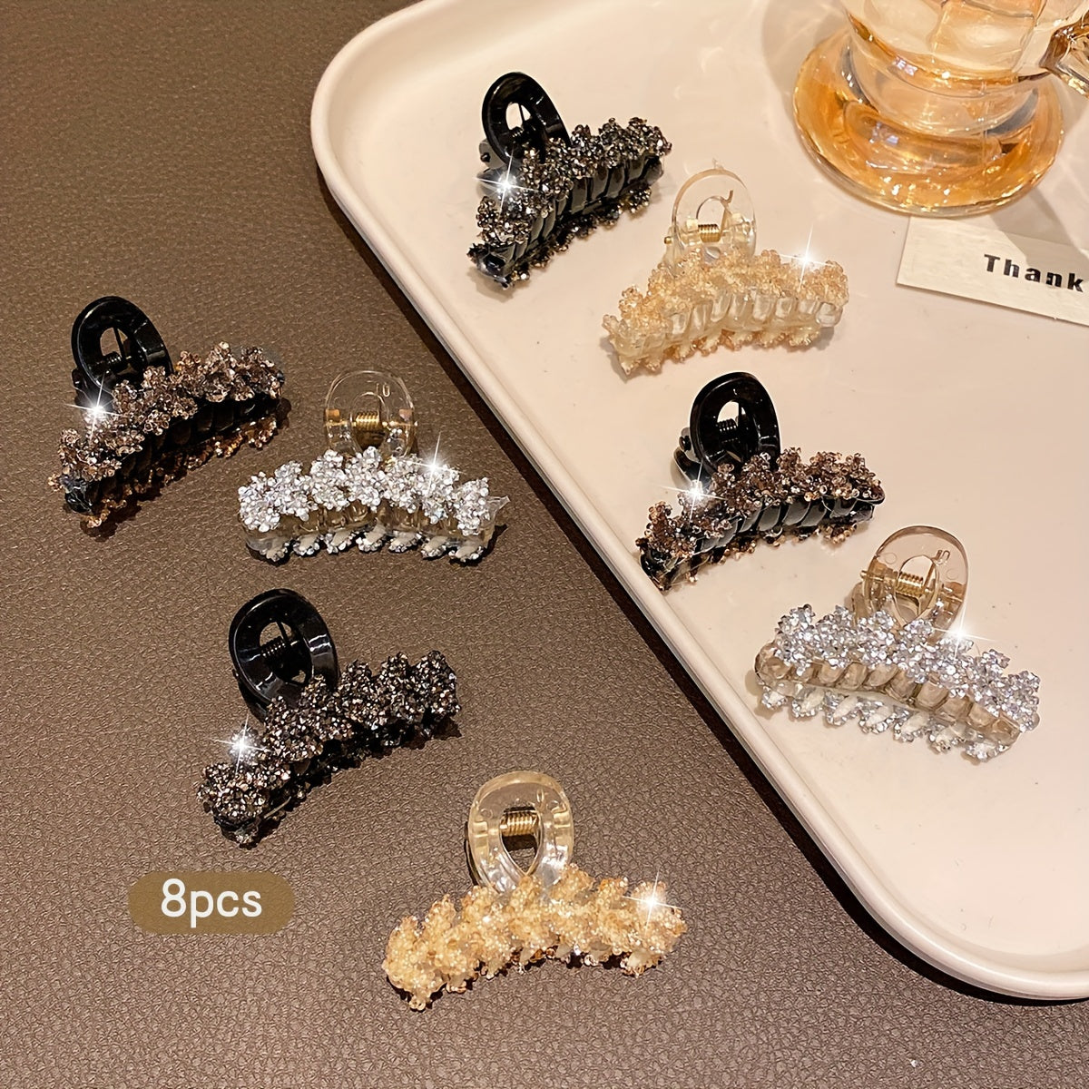 [Sweet Floral Hair Clips] 8pcs Sweet Floral Korean Style Fashion Hair Clips | Multi-Color Plastic, Suitable for Daily Use