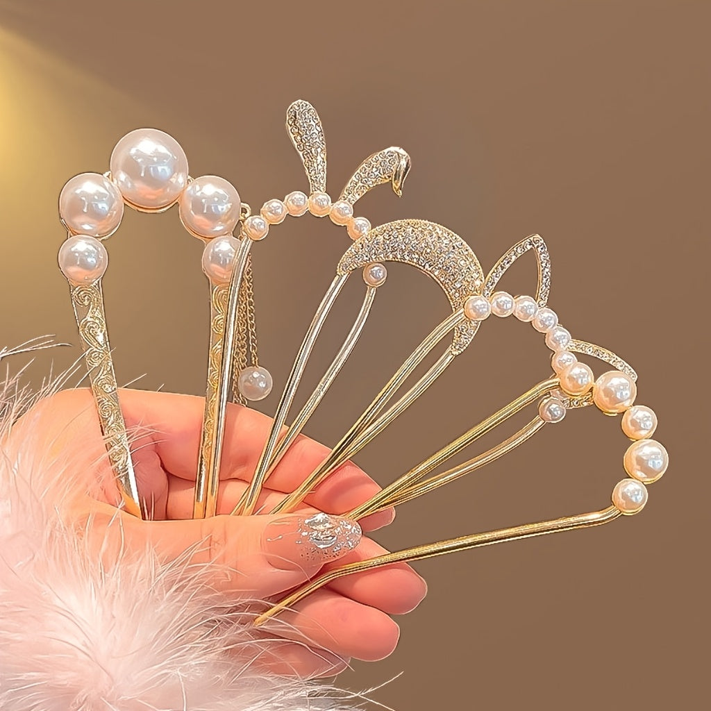 10pcs Elegant Alloy Hair Accessories - Moon, Butterfly, Flower Hairpins & U-Shaped Hair Clips Set, Perfect for Stylish Headgear, Ideal Gift for Valentines Day, Valentines Day Gift|Butterfly Motif|Durable Alloy, Hair Accessories