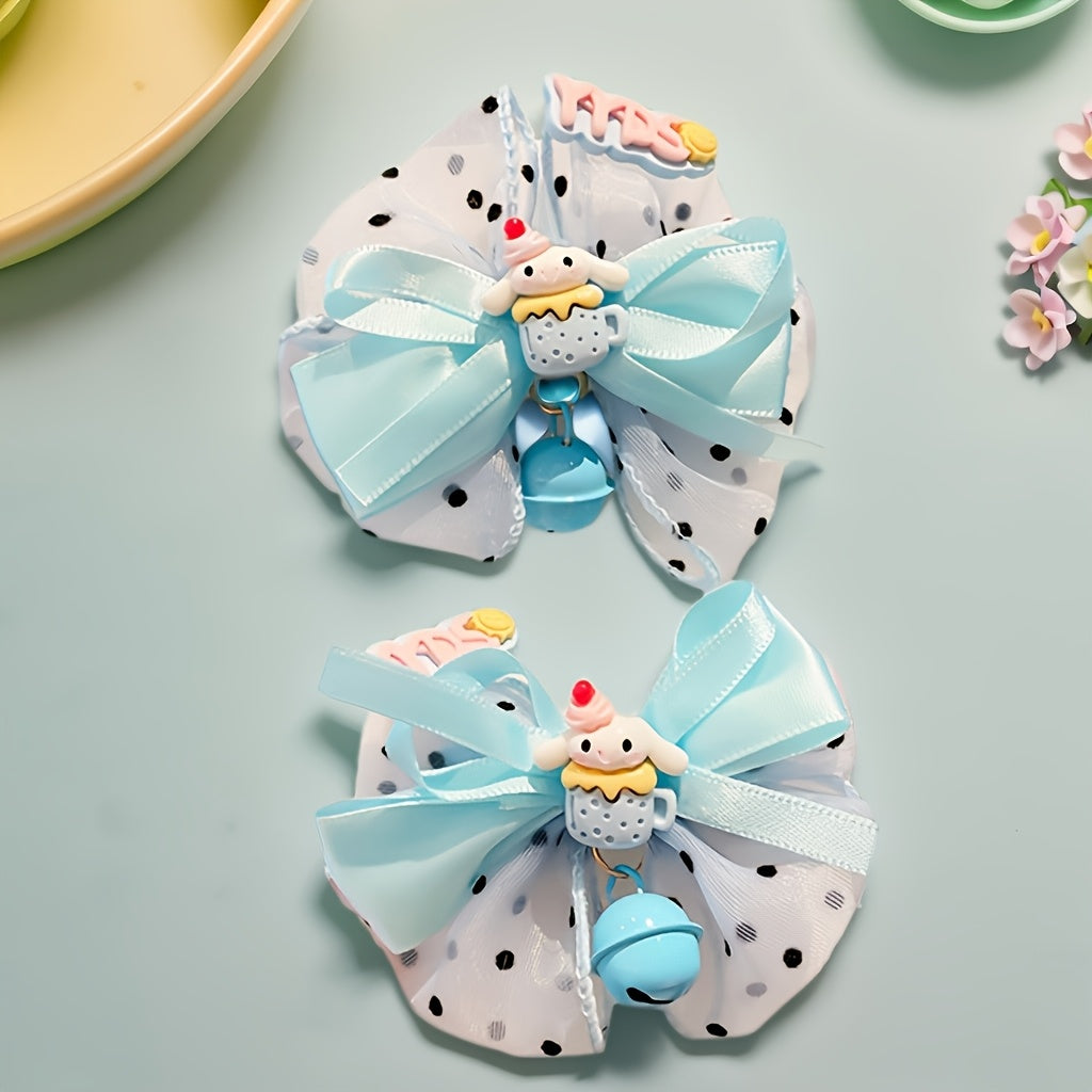 [Cute Hairpin] Sanrio Licensed 2pcs Hairpin Set | Cute Cartoon Bow Accessories, Stylish Hairpins for Women And Teenagers, Perfect for Makeup And Everyday Styling, Birthday Gift Set