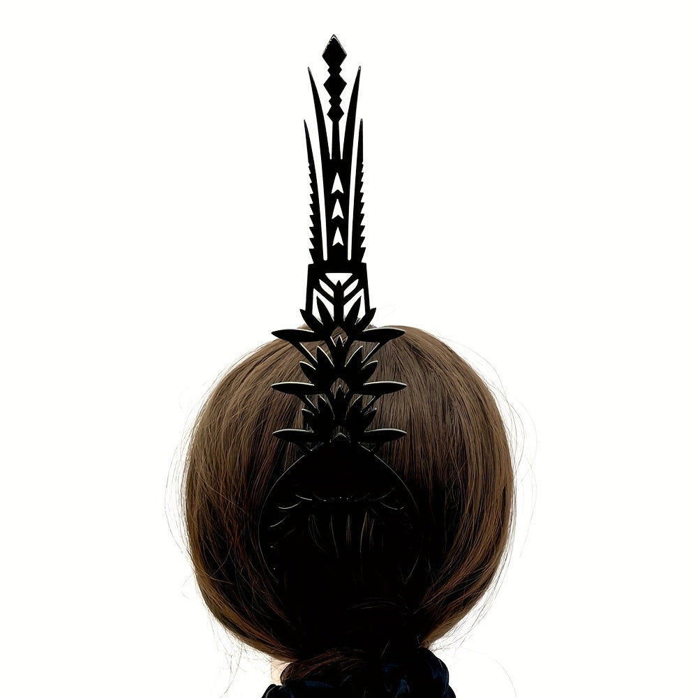 1pc Vintage Tribal Chief Tall High Combs Hair Clip - Acetic Acid Material, Lightweight, Elegant Leopard Print with Star Accents, Perfect for Women'S Day, Weddings, Birthdays, and Parties, Wedding Hair Accessory | Vintage Hairpin | Acetic Acid Material