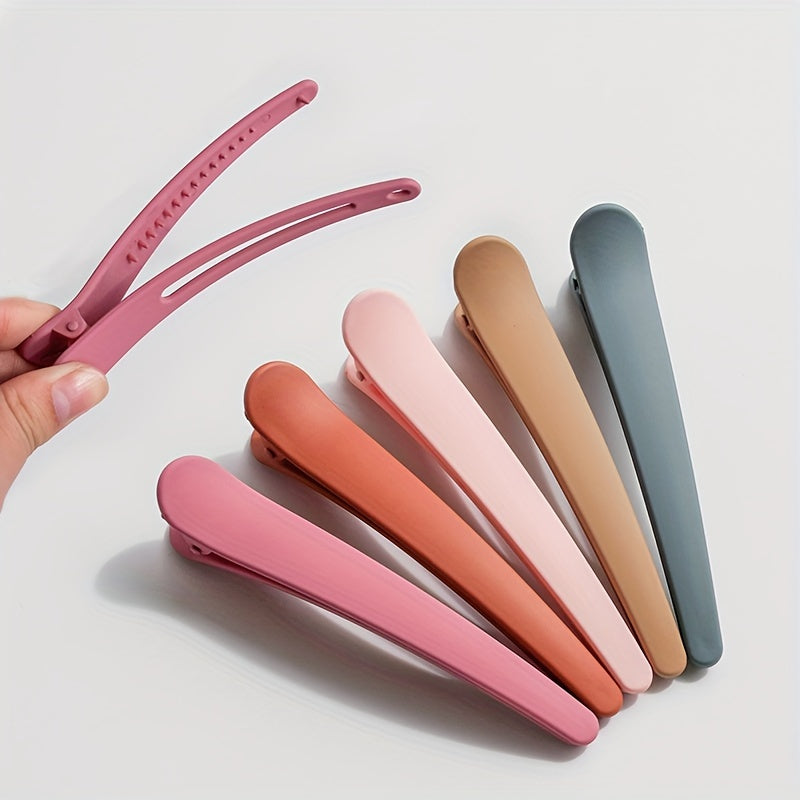 [7-Piece Basic Hair Clips Set] 7-Piece Set Basic Hair Clips for Women – Plastic Matte Duckbill Hairpins, Sweet and Simple Style, Casual Hair Accessories, Hairstyling Tools, Photo Props, Ideal Gift