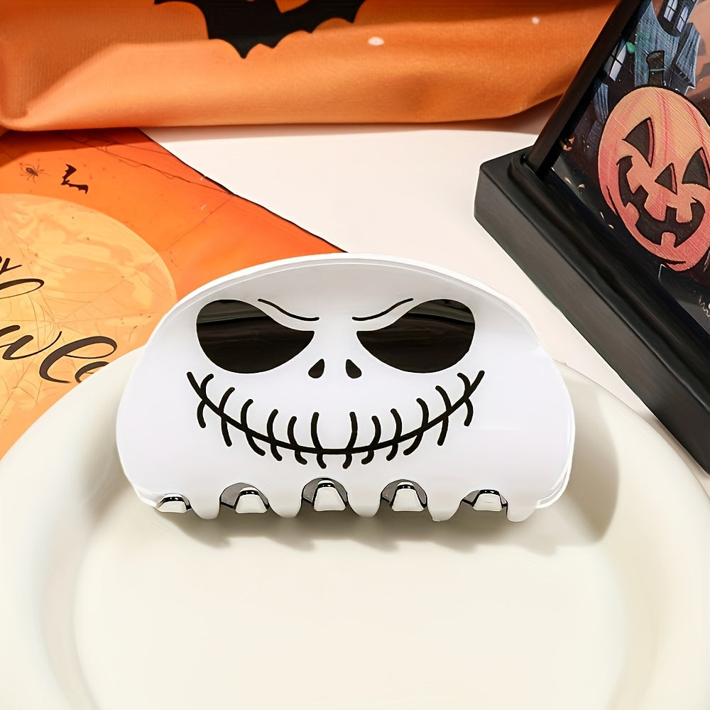 1pc Disney Nightmare Before Christmas Jack Skellington Hair Clip - Officially Licensed Halloween, Ponytail Holder for Women & Girls, Spooky Christmas Party Accessory, Tim Movie Collectible Gift (1 Claw Clip), Halloween Hair Clip, Holiday Gift Idea, Gothic