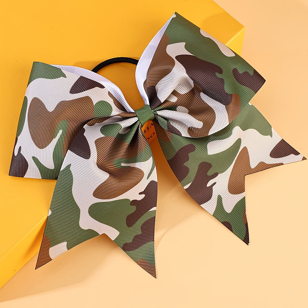 1pc Elegant Camouflage Bow Hairpin for Women & - Stylish Fabric Hair Tie with Colorful Camouflage Pattern, Perfect for Parties, Dress Up, and Everyday Fashion, Hair Accessory | Playful Accessory | Fabric Bow Tie, Camouflage Accessorie