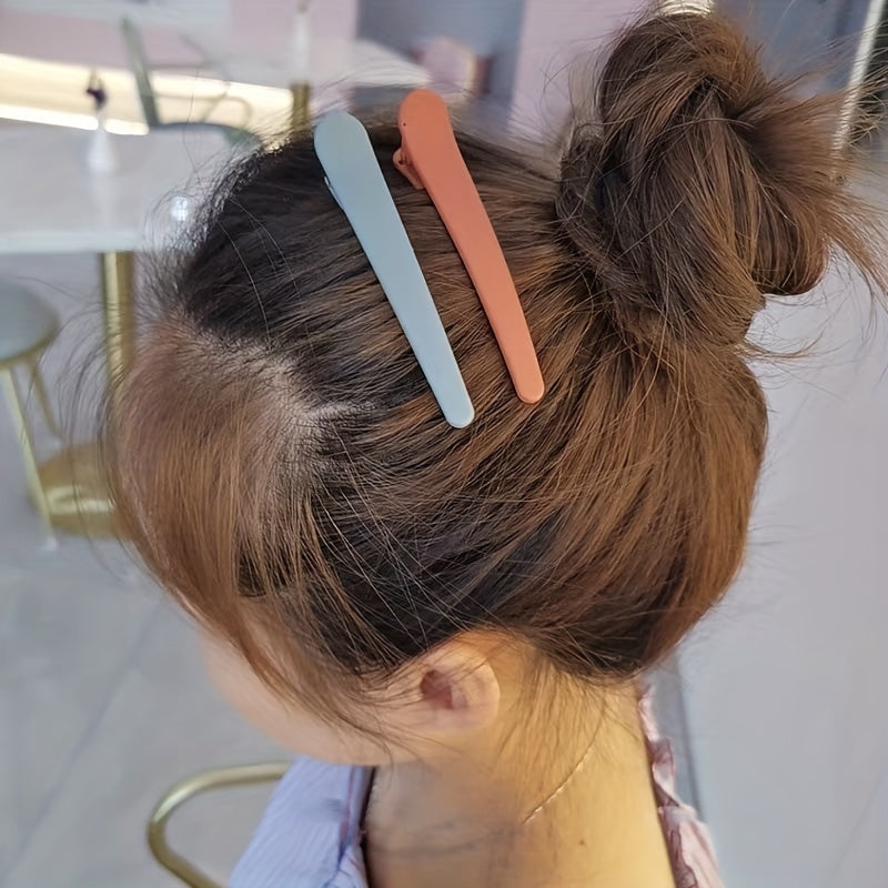 [7-Piece Basic Hair Clips Set] 7-Piece Set Basic Hair Clips for Women – Plastic Matte Duckbill Hairpins, Sweet and Simple Style, Casual Hair Accessories, Hairstyling Tools, Photo Props, Ideal Gift
