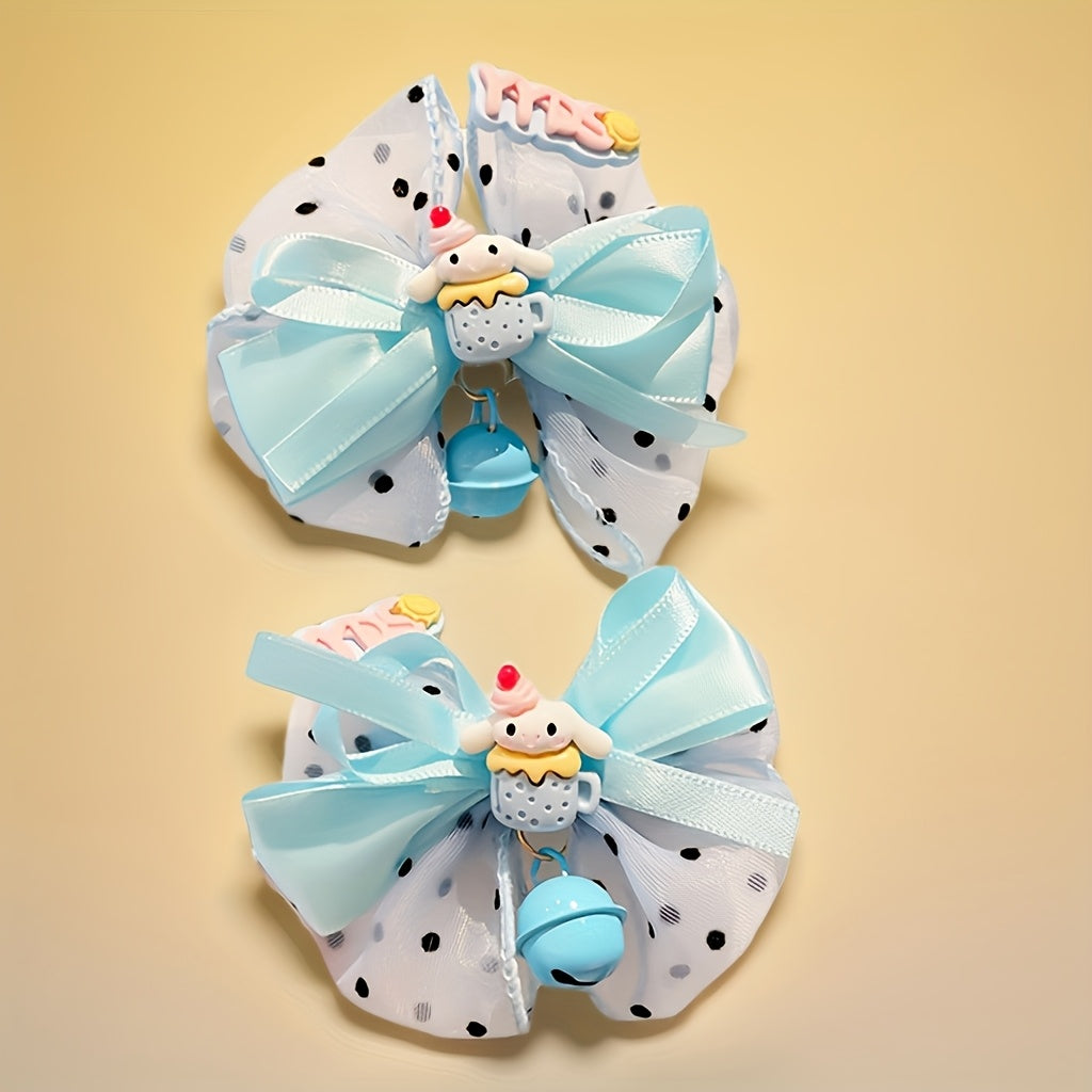 [Cute Hairpin] Sanrio Licensed 2pcs Hairpin Set | Cute Cartoon Bow Accessories, Stylish Hairpins for Women And Teenagers, Perfect for Makeup And Everyday Styling, Birthday Gift Set