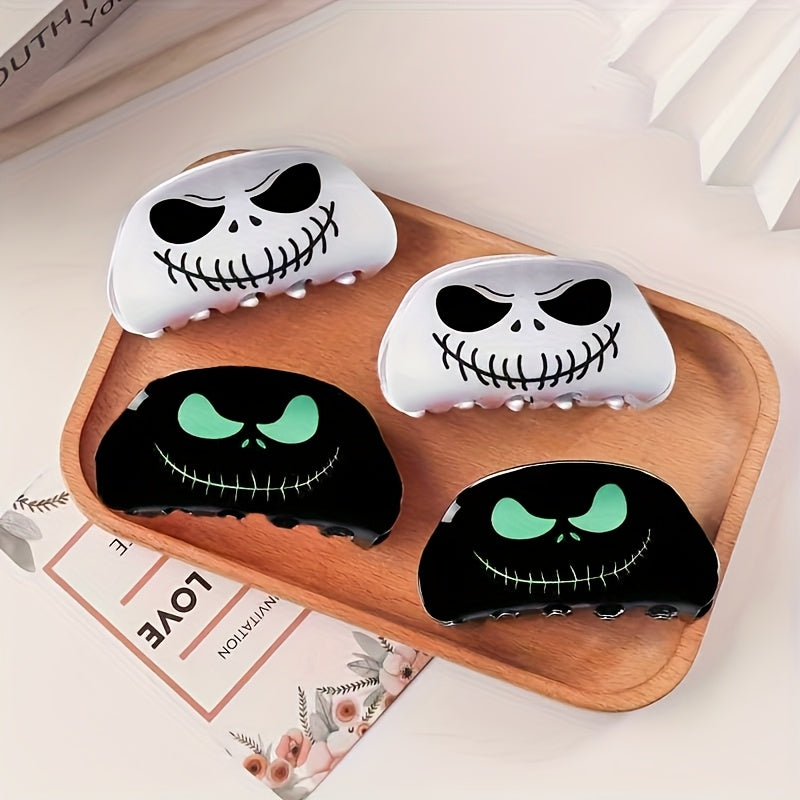 1pc Disney Nightmare Before Christmas Jack Skellington Hair Clip - Officially Licensed Halloween, Ponytail Holder for Women & Girls, Spooky Christmas Party Accessory, Tim Movie Collectible Gift (1 Claw Clip), Halloween Hair Clip, Holiday Gift Idea, Gothic