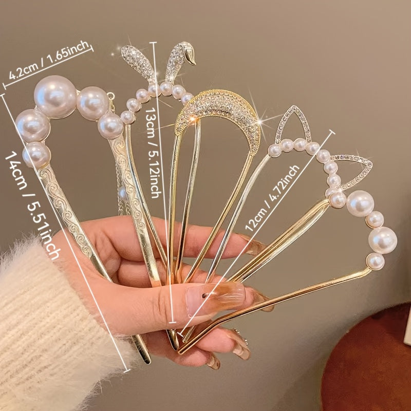 10pcs Elegant Alloy Hair Accessories - Moon, Butterfly, Flower Hairpins & U-Shaped Hair Clips Set, Perfect for Stylish Headgear, Ideal Gift for Valentines Day, Valentines Day Gift|Butterfly Motif|Durable Alloy, Hair Accessories