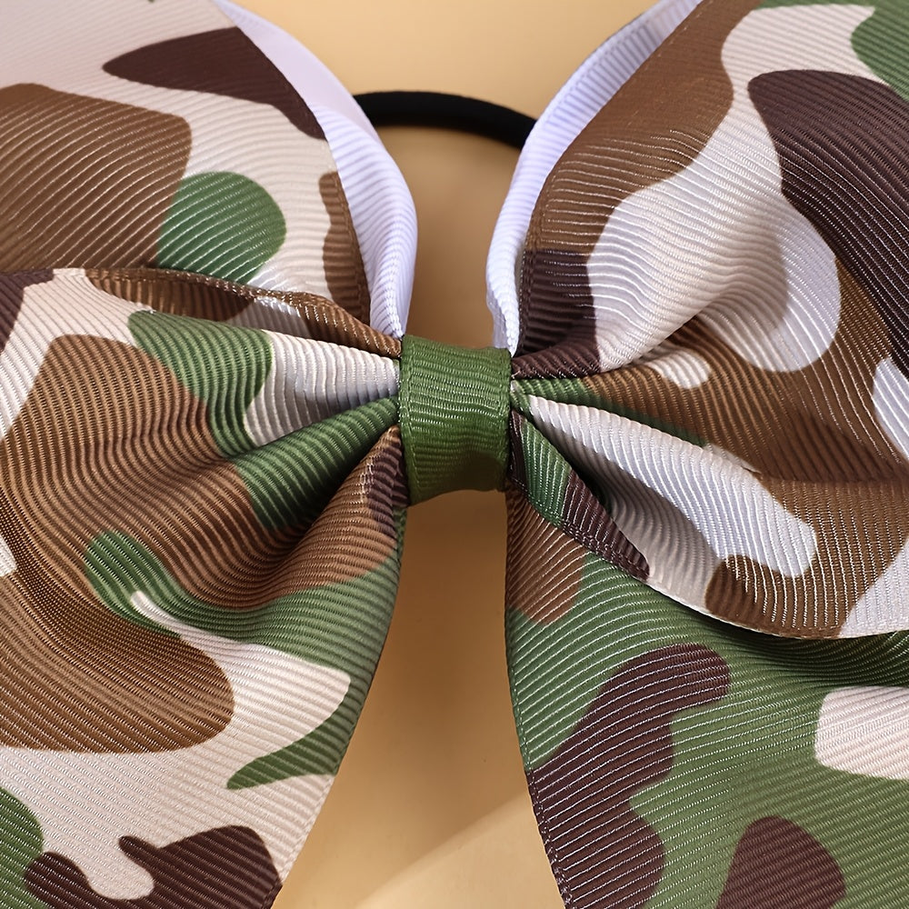 1pc Elegant Camouflage Bow Hairpin for Women & - Stylish Fabric Hair Tie with Colorful Camouflage Pattern, Perfect for Parties, Dress Up, and Everyday Fashion, Hair Accessory | Playful Accessory | Fabric Bow Tie, Camouflage Accessorie