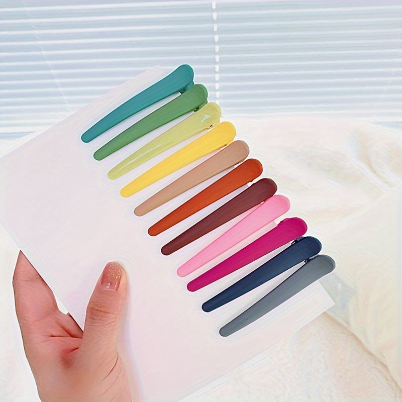 [7-Piece Basic Hair Clips Set] 7-Piece Set Basic Hair Clips for Women – Plastic Matte Duckbill Hairpins, Sweet and Simple Style, Casual Hair Accessories, Hairstyling Tools, Photo Props, Ideal Gift
