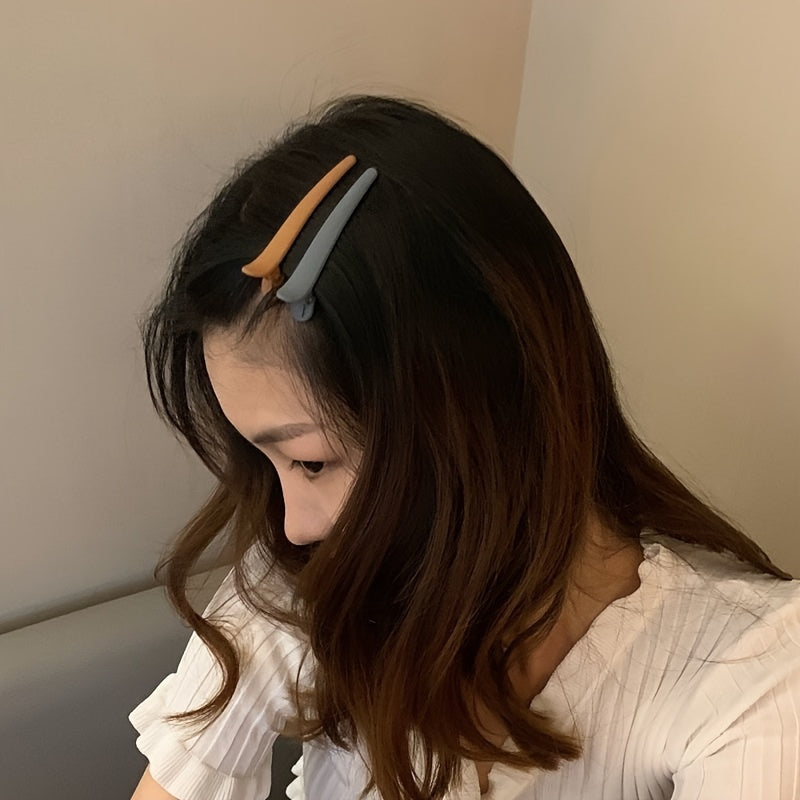 [7-Piece Basic Hair Clips Set] 7-Piece Set Basic Hair Clips for Women – Plastic Matte Duckbill Hairpins, Sweet and Simple Style, Casual Hair Accessories, Hairstyling Tools, Photo Props, Ideal Gift