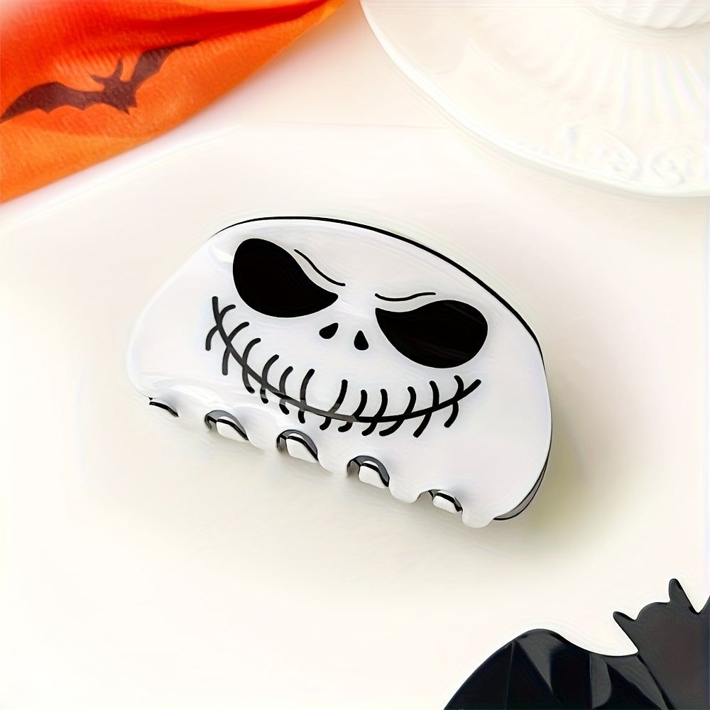 1pc Disney Nightmare Before Christmas Jack Skellington Hair Clip - Officially Licensed Halloween, Ponytail Holder for Women & Girls, Spooky Christmas Party Accessory, Tim Movie Collectible Gift (1 Claw Clip), Halloween Hair Clip, Holiday Gift Idea, Gothic