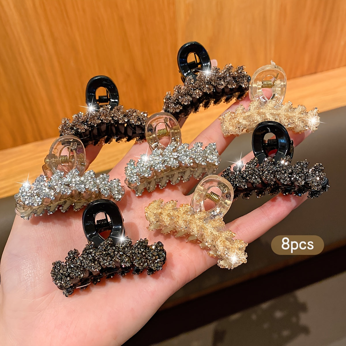 [Sweet Floral Hair Clips] 8pcs Sweet Floral Korean Style Fashion Hair Clips | Multi-Color Plastic, Suitable for Daily Use